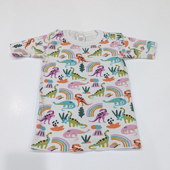 Hanna Andersson Rainbow Dino Dinosaurs Short John Organic Cotton Pajamas 120 6 7 - Picture 2 of 9